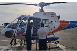 اعزام بالگرد اورژانس شیراز برای نجات بیمار قلبی در لامرد