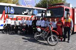 پوشش امدادی راهپیمایی ۱۳ آبان توسط فوریت‌ های پزشکی اورژانس ۱۱۵ دانشگاه علوم پزشکی و خدمات بهداشتی درمانی شیراز، به روایت تصویر