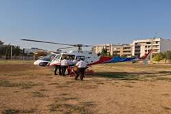 انتقال موفق بیمار قلبی از زرین‌دشت به شیراز توسط بالگرد اورژانس