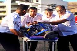 نجات جان کارگر حادثه دیده با عملیات مشترک اورژانس زمینی و هوایی